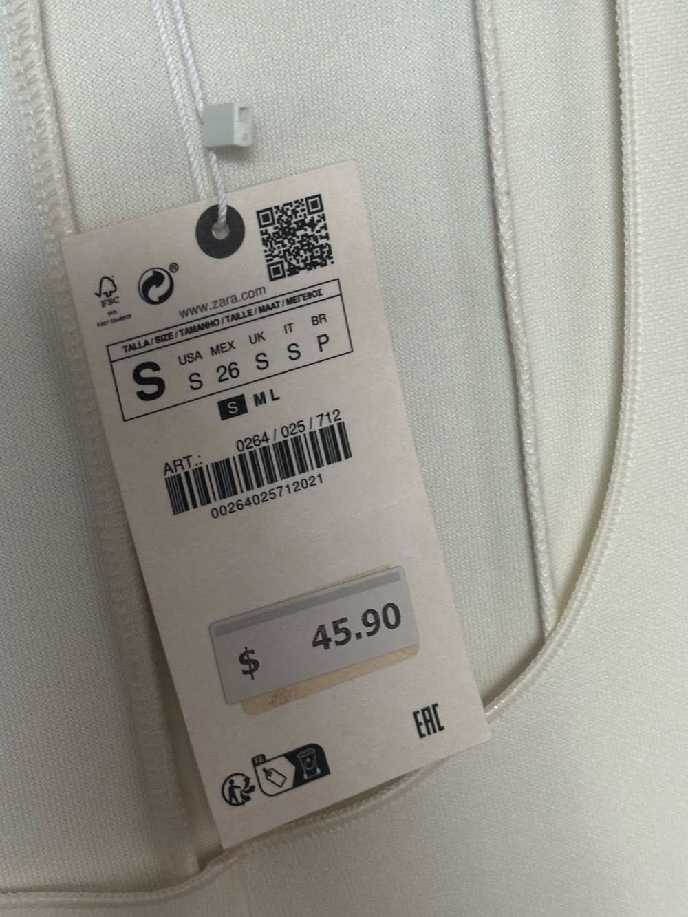 Zara White Midi Scoop Neck Tank Dress - Picture 3 of 3